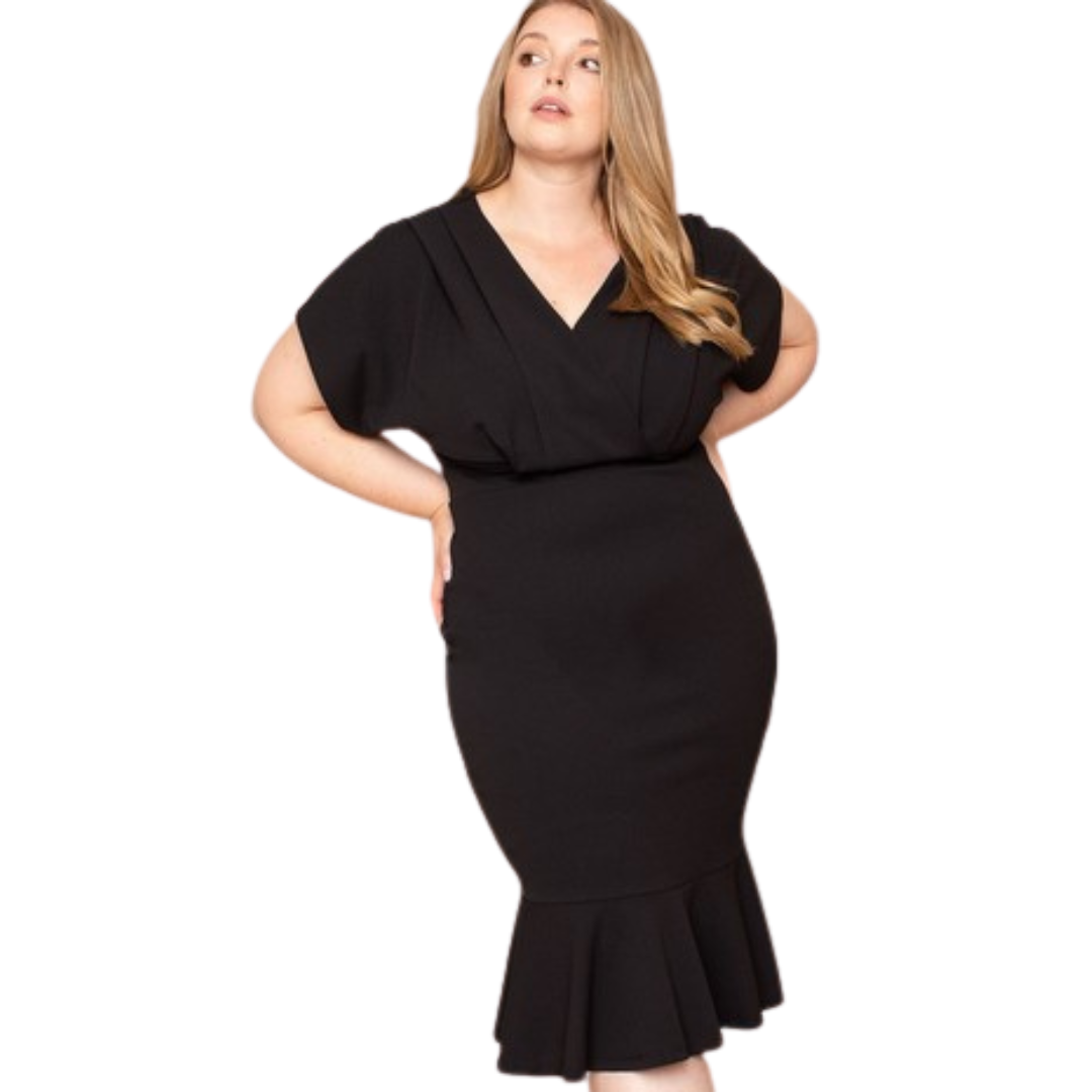 Sculpted Elegance Midi Dress