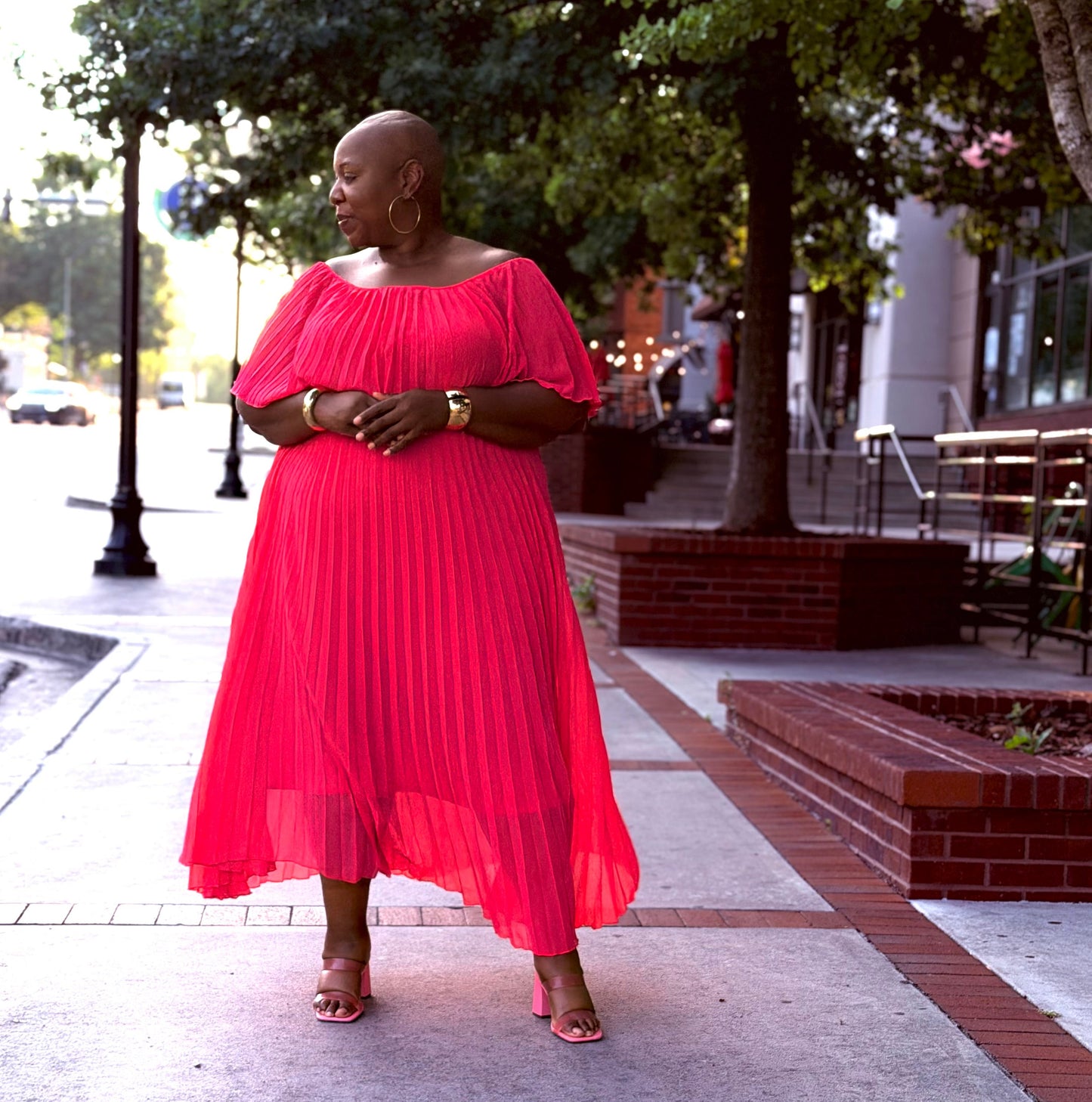 Radiant Grace Pleated Maxi Dress