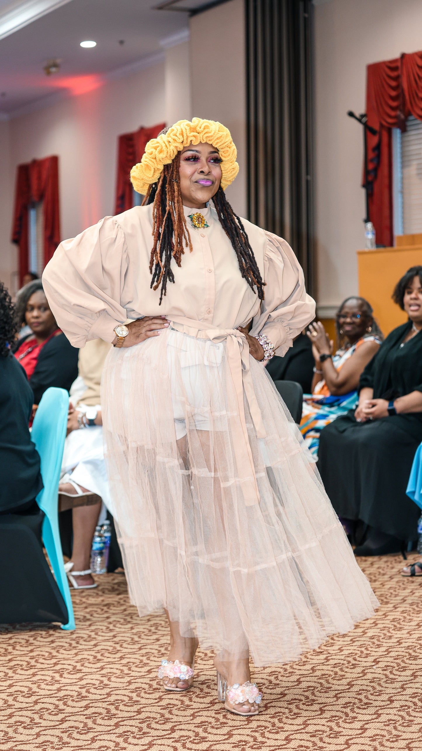 Dreamscape" Tulle Overlay Blous