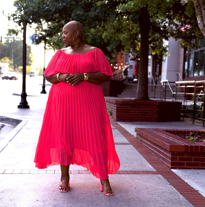 Radiant Grace Pleated Maxi Dress