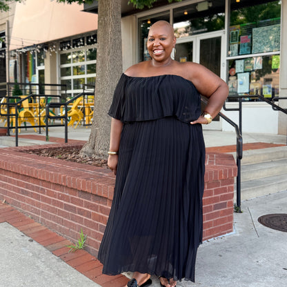 Radiant Grace Pleated Maxi Dress