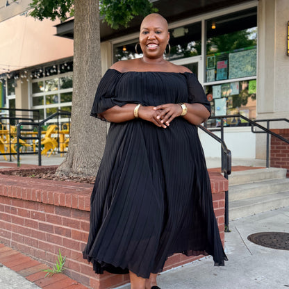 Radiant Grace Pleated Maxi Dress