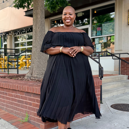 Radiant Grace Pleated Maxi Dress