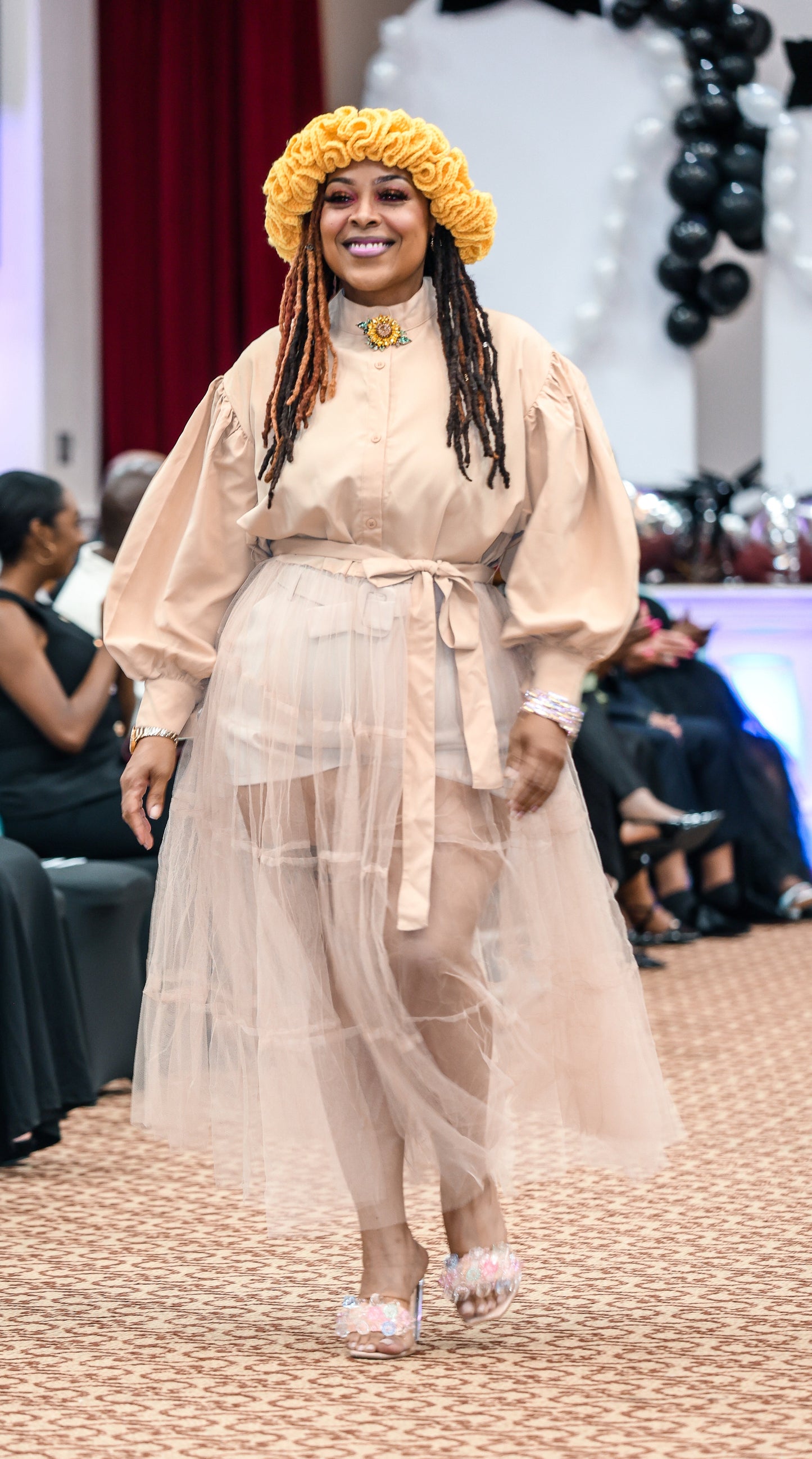 Dreamscape" Tulle Overlay Blous