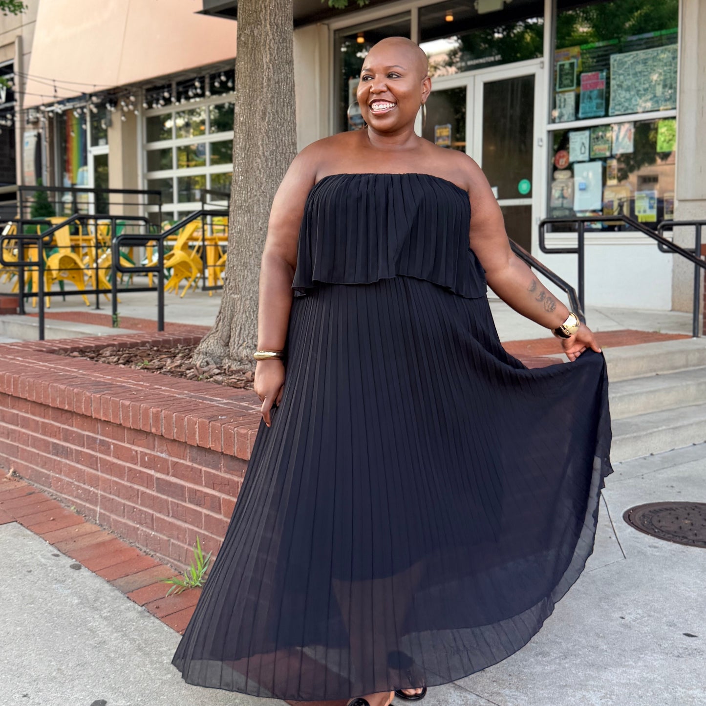 Radiant Grace Pleated Maxi Dress