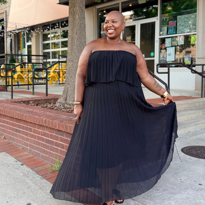 Radiant Grace Pleated Maxi Dress