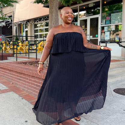 Radiant Grace Pleated Maxi Dress