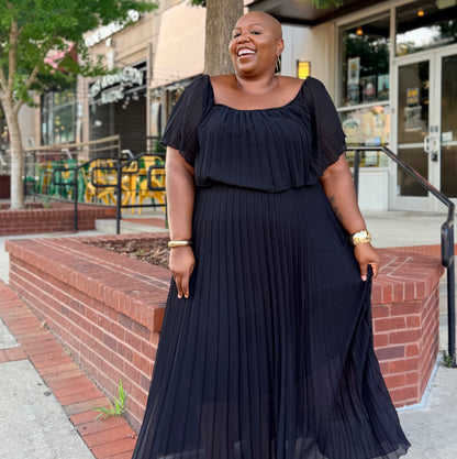 Radiant Grace Pleated Maxi Dress