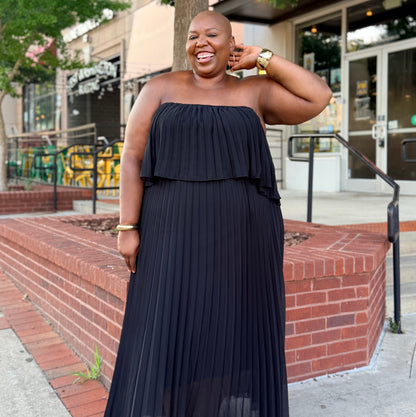 Radiant Grace Pleated Maxi Dress