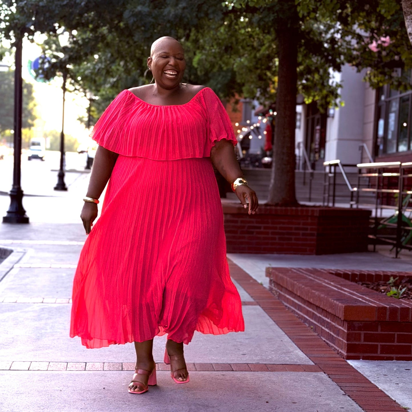 Radiant Grace Pleated Maxi Dress