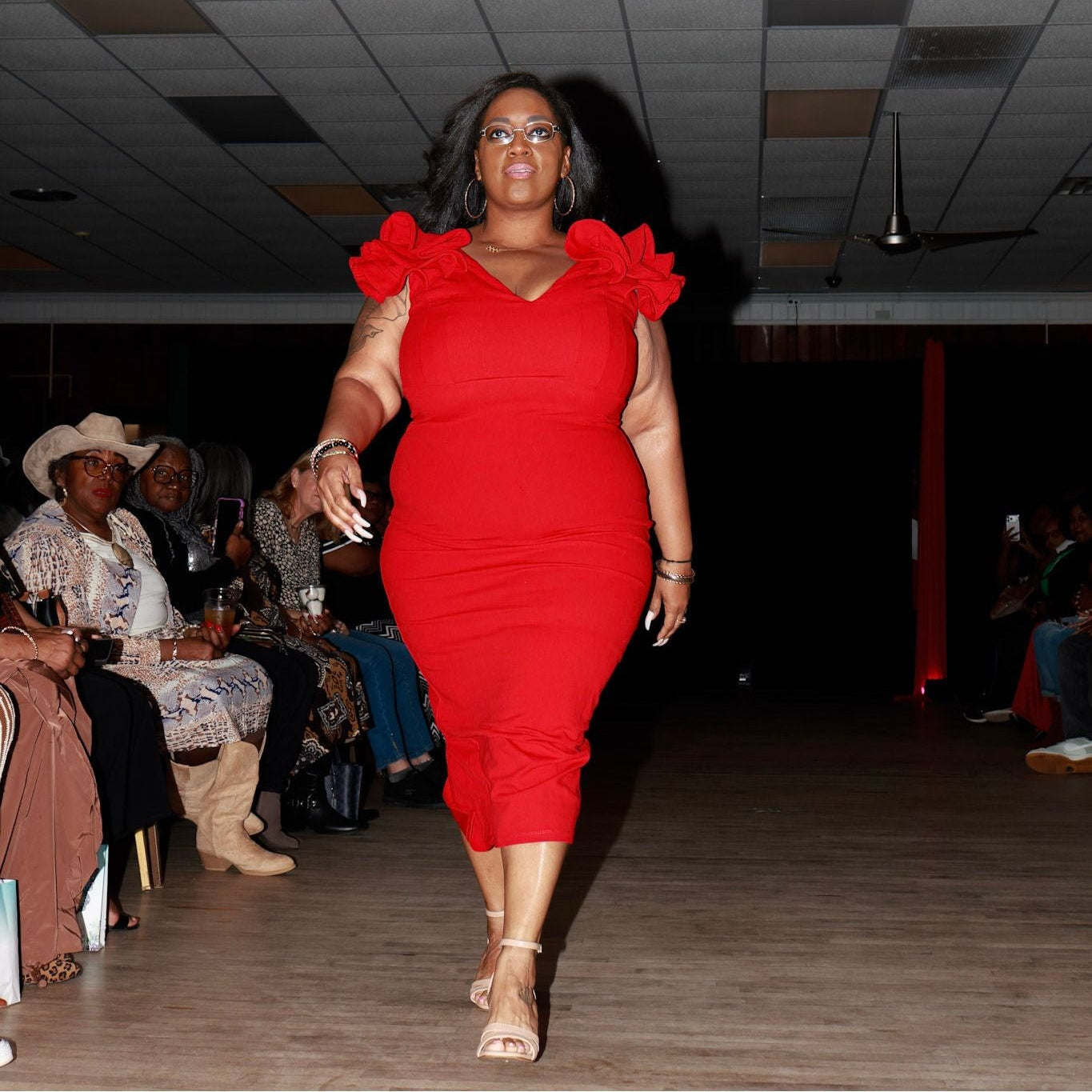 Red flower dress