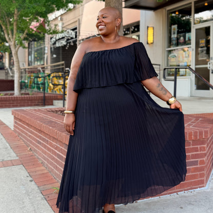 Radiant Grace Pleated Maxi Dress