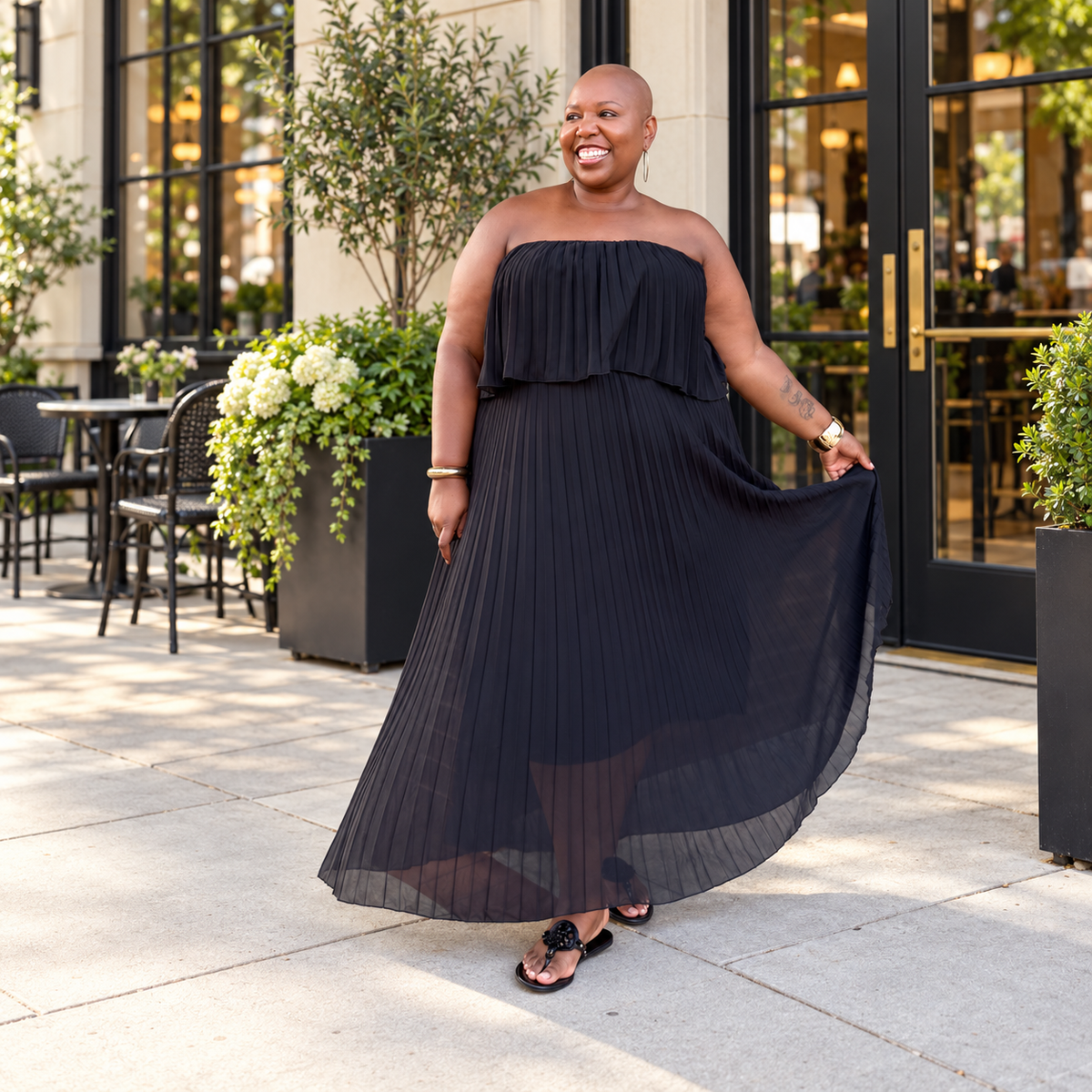 Radiant Grace Pleated Maxi Dress