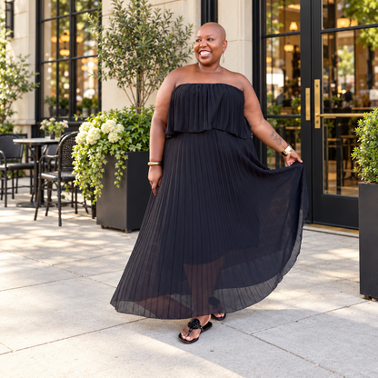Radiant Grace Pleated Maxi Dress