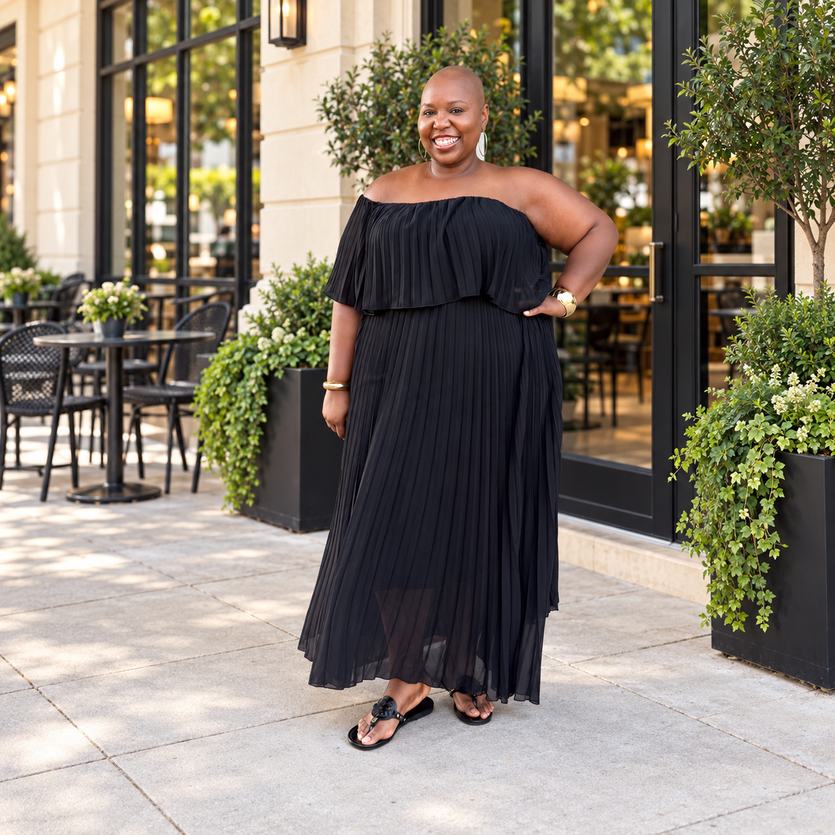 Radiant Grace Pleated Maxi Dress