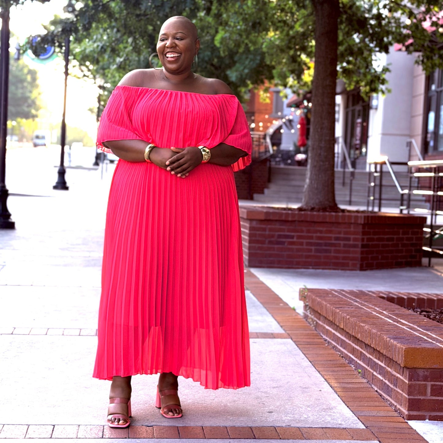 Radiant Grace Pleated Maxi Dress