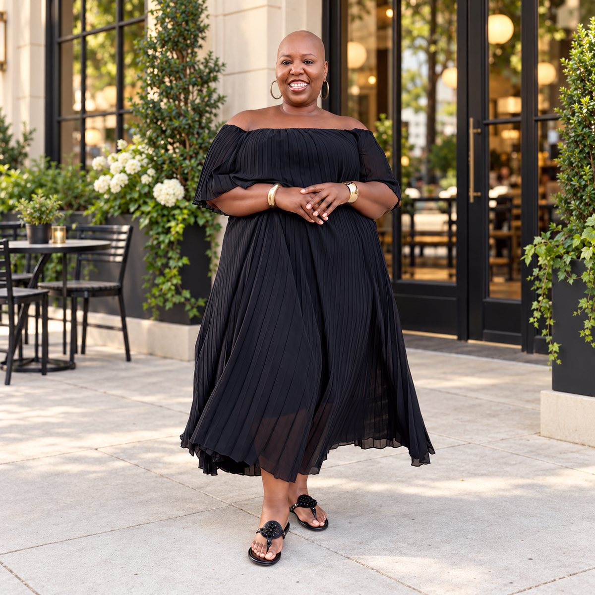Radiant Grace Pleated Maxi Dress