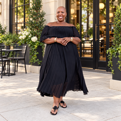 Radiant Grace Pleated Maxi Dress