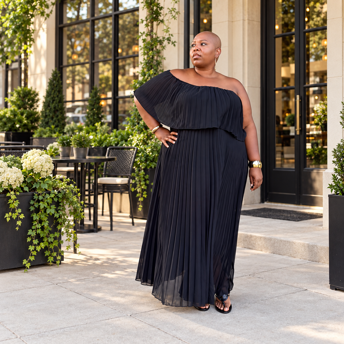 Radiant Grace Pleated Maxi Dress